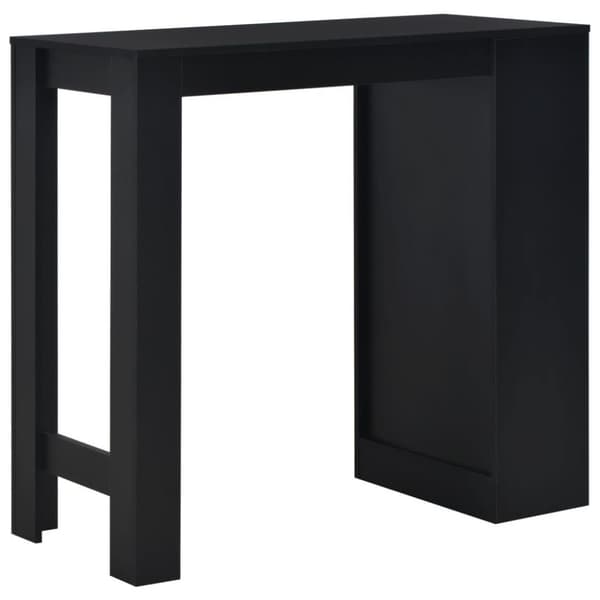 vidaXL barbord med hylde sort 110 x 50 x 103 cm
