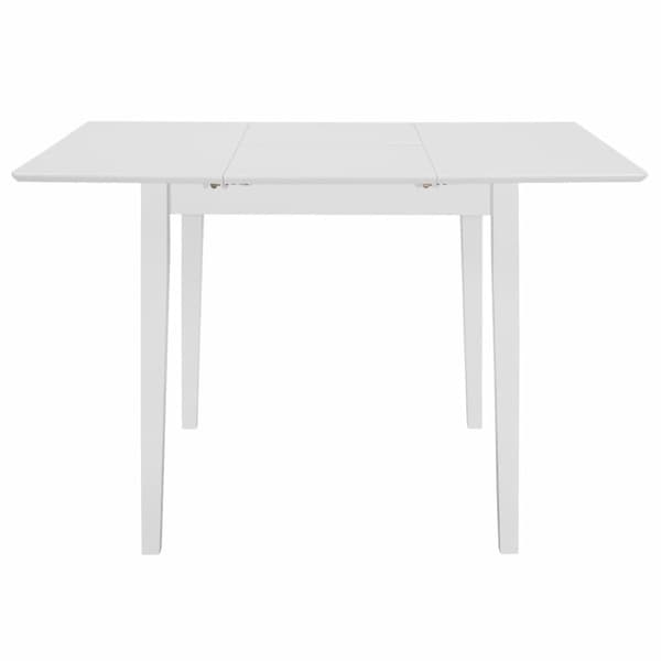 vidaXL Uttrekkbart spisebord hvit (80-120)x80x74 cm MDF