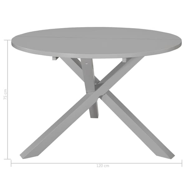 vidaXL spisebord 120 x 75 cm MDF grå