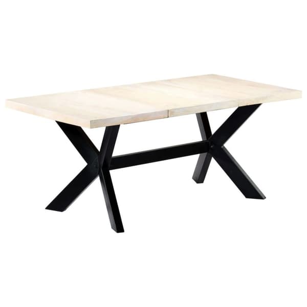 vidaXL Spisebord hvit 180x90x75 cm heltre mango