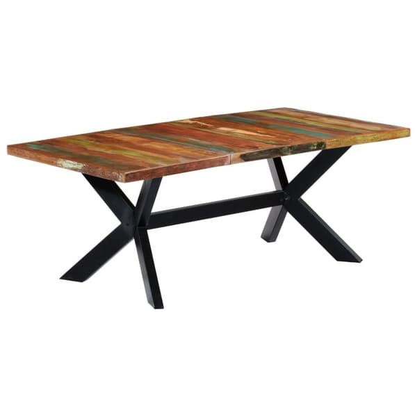vidaXL Ruokapöytä 200x100x75 cm kiinteä kierrätetty puu