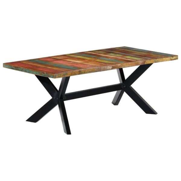 vidaXL Ruokapöytä 200x100x75 cm kiinteä kierrätetty puu