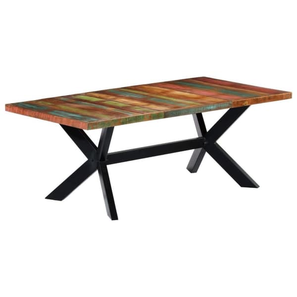 vidaXL Ruokapöytä 200x100x75 cm kiinteä kierrätetty puu