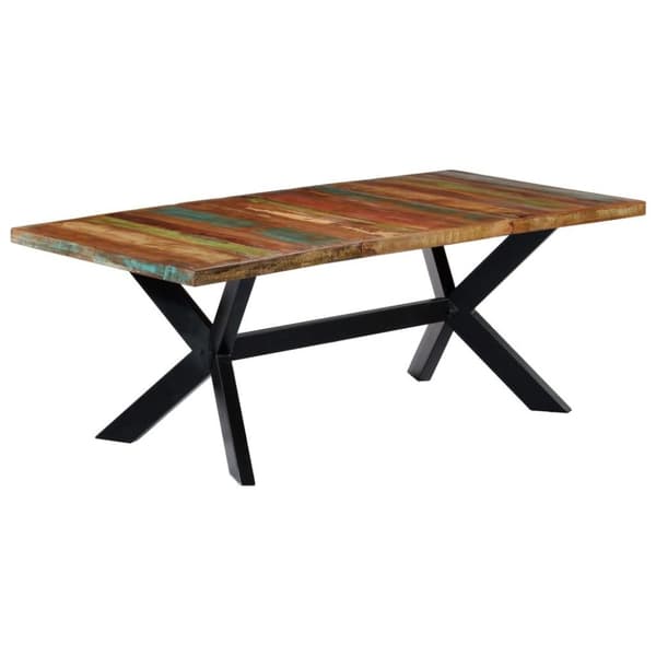 vidaXL Ruokapöytä 200x100x75 cm kiinteä kierrätetty puu