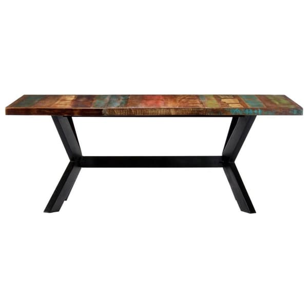 vidaXL Ruokapöytä 200x100x75 cm kiinteä kierrätetty puu