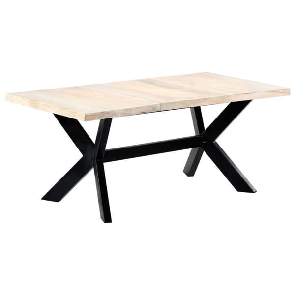 vidaXL spisebord 180 x 90 x 75 cm massivt mangotræ hvid