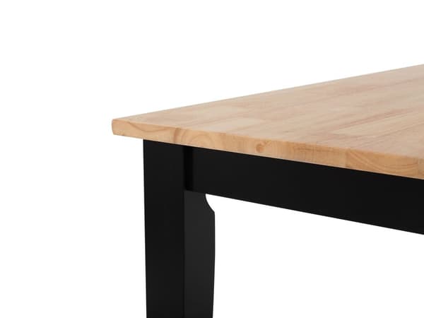 Matbord Ljus Trä Bordsskiva 74 x 120 x 75 cm Svarta Ben Köksbord
