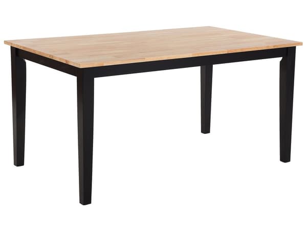 Matbord Ljus Trä Bordsskiva 74 x 120 x 75 cm Svarta Ben Köksbord