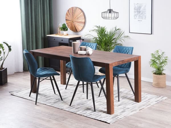 Spisebord Mørkebrunt Ege Træ Rektangulært 150 x 85 cm Minimalistisk Stil