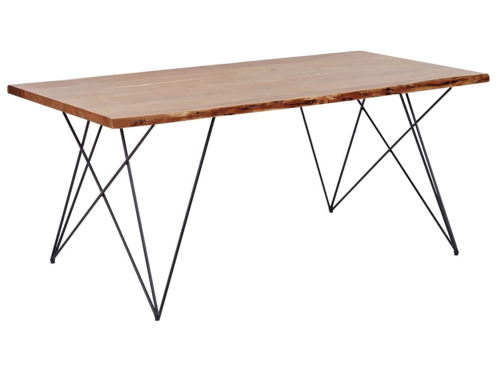 Matbord 180 x 90 cm trä/svart MUMBAI