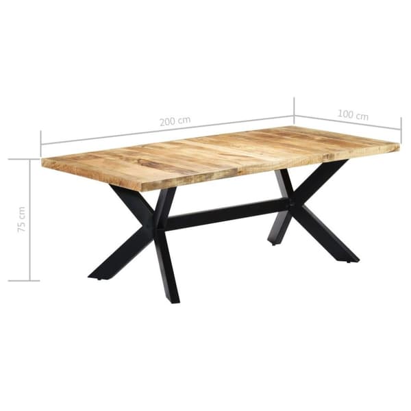 vidaXL Ruokapöytä mangopuu 200x100x75