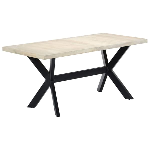 vidaXL Spisebord 160x80x75 cm heltre mango hvit
