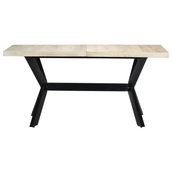 vidaXL Spisebord 160x80x75 cm heltre mango hvit