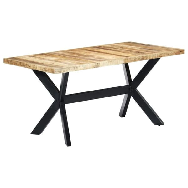 vidaXL Matbord 160x80x75 cm massivt grovt mangoträ