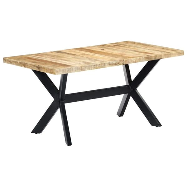 vidaXL Matbord 160x80x75 cm massivt grovt mangoträ