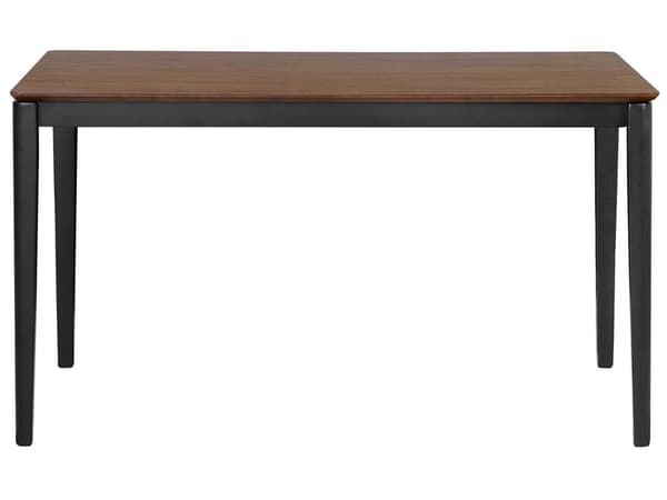 Ruokapöytä tumma puu MDF-levy musta kumipuu 135 x 80 x 75 cm neljälle suorakulmainen retro perinteinen tyyli