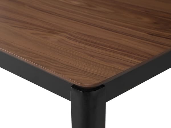 Ruokapöytä tumma puu MDF-levy musta kumipuu 135 x 80 x 75 cm neljälle suorakulmainen retro perinteinen tyyli