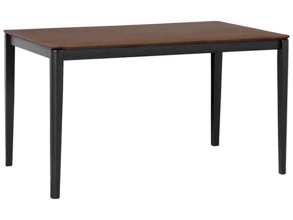 Ruokapöytä tumma puu MDF-levy musta kumipuu 135 x 80 x 75 cm neljälle suorakulmainen retro perinteinen tyyli