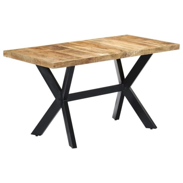 vidaXL Spisebord 140x70x75 cm grov heltre mango