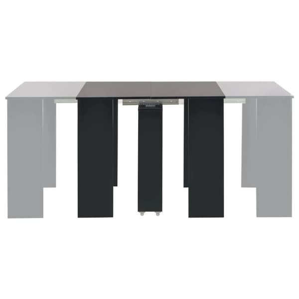 vidaXL udvideligt spisebord 175 x 90 x 75 cm sort højglans