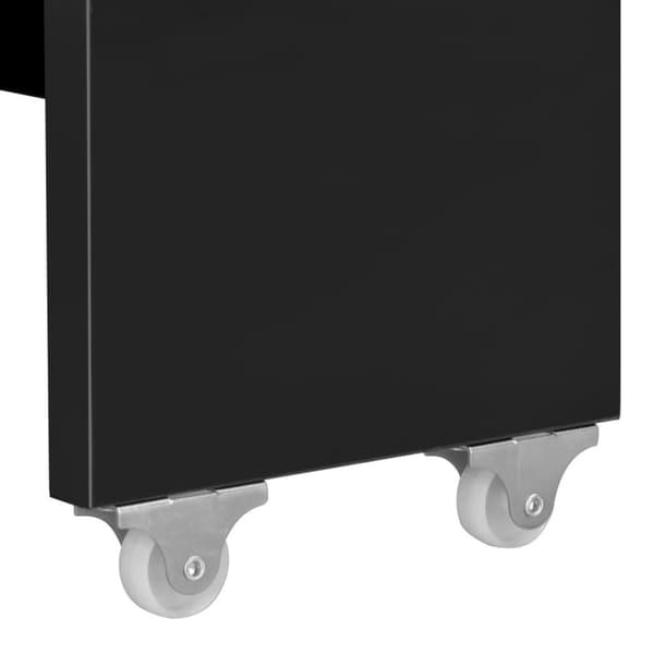 vidaXL Utdragbart matbord svart högglans 175x90x75 cm