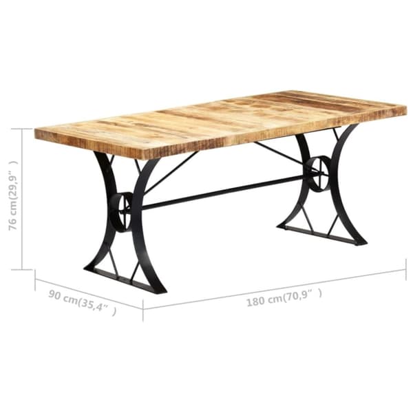 vidaXL Matbord 180x90x76 cm massivt mangoträ
