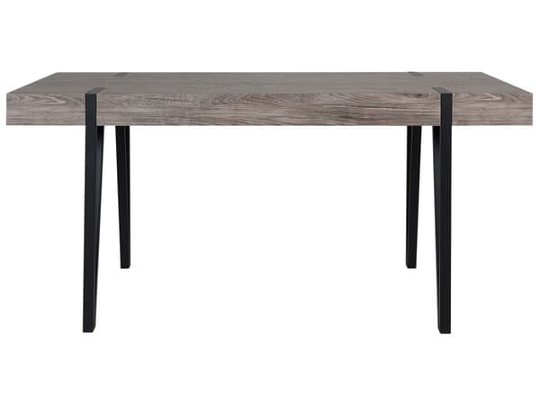 Ruokapöytä tumma puu MDF-levy metalli 150 x 90 x 75 cm neljälle suorakulmainen industriaalinen tyyli