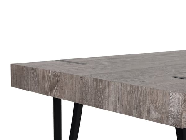 Ruokapöytä tumma puu MDF-levy metalli 150 x 90 x 75 cm neljälle suorakulmainen industriaalinen tyyli