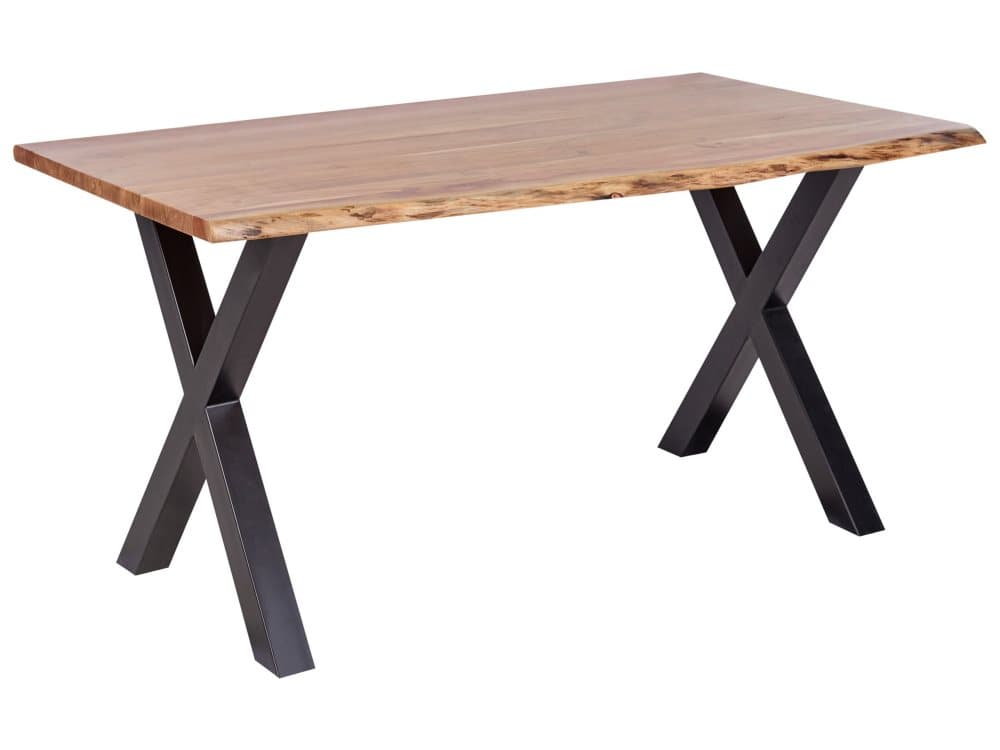 Matbord 180 x 95 cm trä/svart BROOKE