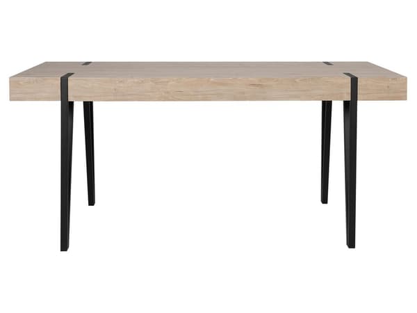Ruokapöytä vaalea puu MDF-levy metalli 150 x 90 x 75 cm neljälle suorakulmainen industriaalinen tyyli