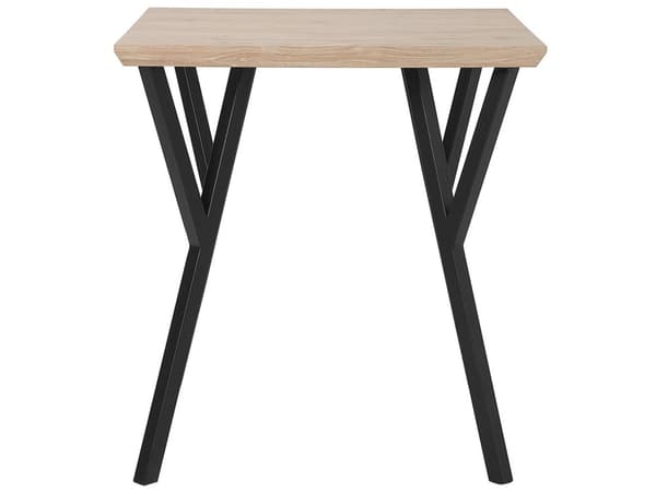 Ruokapöytä vaalea puu MDF-levy musta metalli 70 x 70 x 75 cm neljälle neliö industriaalinen tyyli