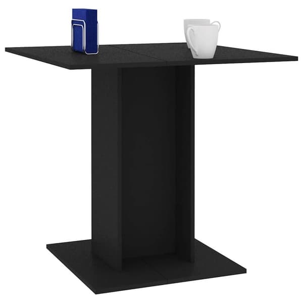 vidaXL Spisebord svart 80x80x75 cm sponplate