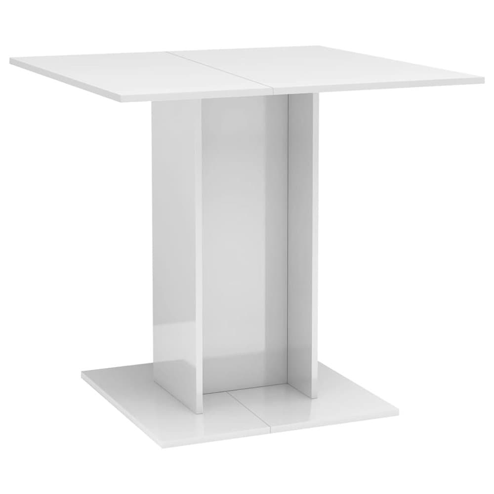 vidaXL Matbord vit högglans 80x80x75 cm spånskiva