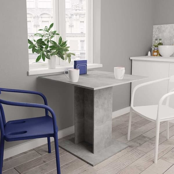 vidaXL Ruokapöytä betoninharmaa 80x80x75 cm lastulevy