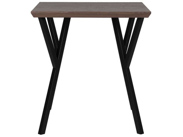 Middagsbord Mørk Træ Sort Metal 70 x 70 cm 4 Personers Køkken Møbel Firkantede Sildeben Lille Spisebord Moderne Stue Indretning Tilbehør