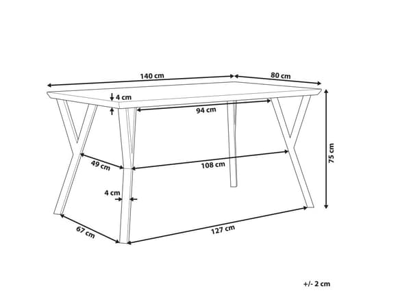 Middagsbord Lyst Træ Sort Metal 140 x 80 cm 4 Personers Køkken Møbel Firkantede Sildeben Lille Spisebord Moderne Stue Indretning Tilbehør