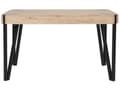 Miniatyrbillede 5 af 8: Spisebord Lyst Træ Sort Metalben 130 x 90 cm 4 Personers Rektangulær Stor Plankebord Industriel Moderne Spisestue Køkken Indretning Design