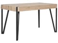 Miniatyrbillede 1 af 8: Spisebord Lyst Træ Sort Metalben 130 x 90 cm 4 Personers Rektangulær Stor Plankebord Industriel Moderne Spisestue Køkken Indretning Design