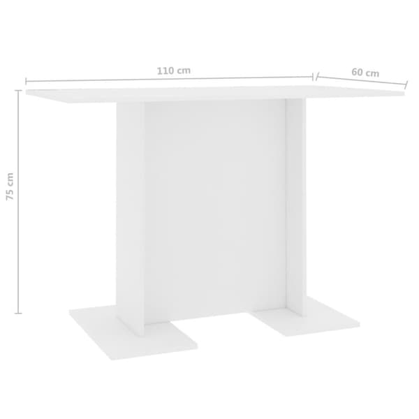 vidaXL spisebord 110 x 60 x 75 cm spånplade hvid