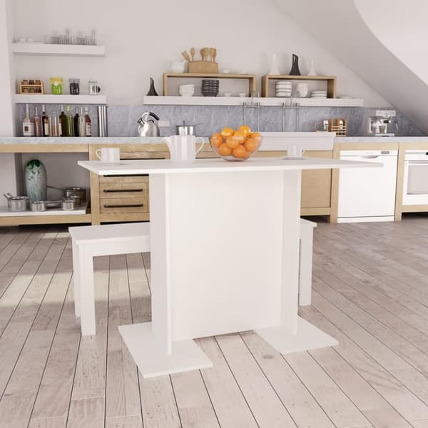 vidaXL spisebord 110 x 60 x 75 cm spånplade hvid
