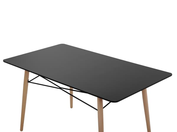 Matbord Ljus Trä Svart Topp 140 x 80 cm Modern Skandinavisk