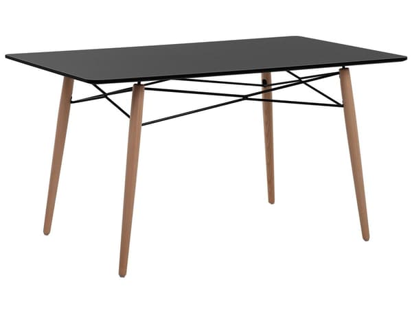 Matbord Ljus Trä Svart Topp 140 x 80 cm Modern Skandinavisk