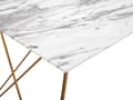 Miniatyrbillede 6 af 8: Spisebord Hvid Marmor Effekt med guld Bordplade Hærdet Glas Metalben 140 x 80 cm Glamourøs Stil
