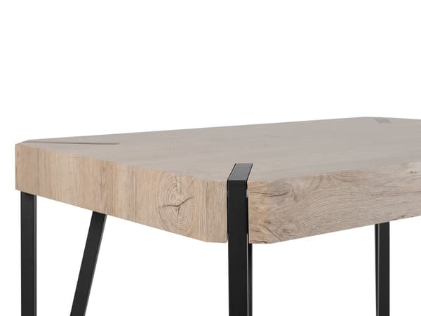 Matbord Taupe Trä Topp Svarta Metallben 130 x 80 cm 6-sits Rektangulär Industriell