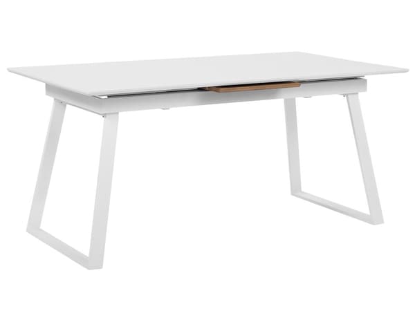 Matbord Vit med Mörk Trä 160 x 90 cm Utdragbar Kök 8 Personer