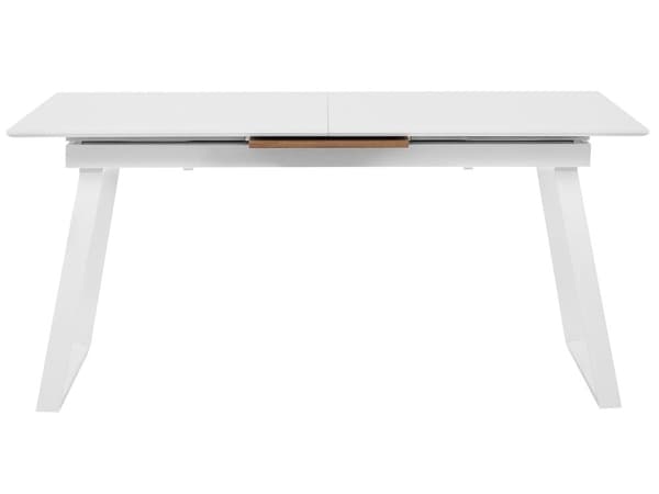 Matbord Vit med Mörk Trä 160 x 90 cm Utdragbar Kök 8 Personer