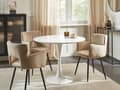 Miniatyrbillede 2 af 7: Hvidt Rundt Bistrobord 90 cm til Køkkenalrum Industriel Moderne Stil til 4 Personer
