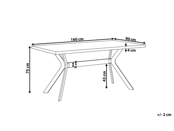 Ruokapöytä harmaa MDF-levy musta metalli 160 x 90 x 75 cm betonikuvio kuudelle industriaalinen tyyli