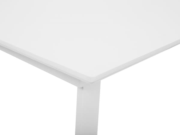 Ruokapöytä valkoinen MDF-levy metalli 160/200 x 90 x 75 cm kuudelle jatkettava moderni skandinaavinen tyyli
