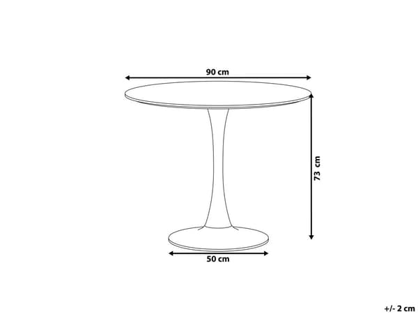 Runt Matbord Svart 90 cm Metallbas 4-sits Kök